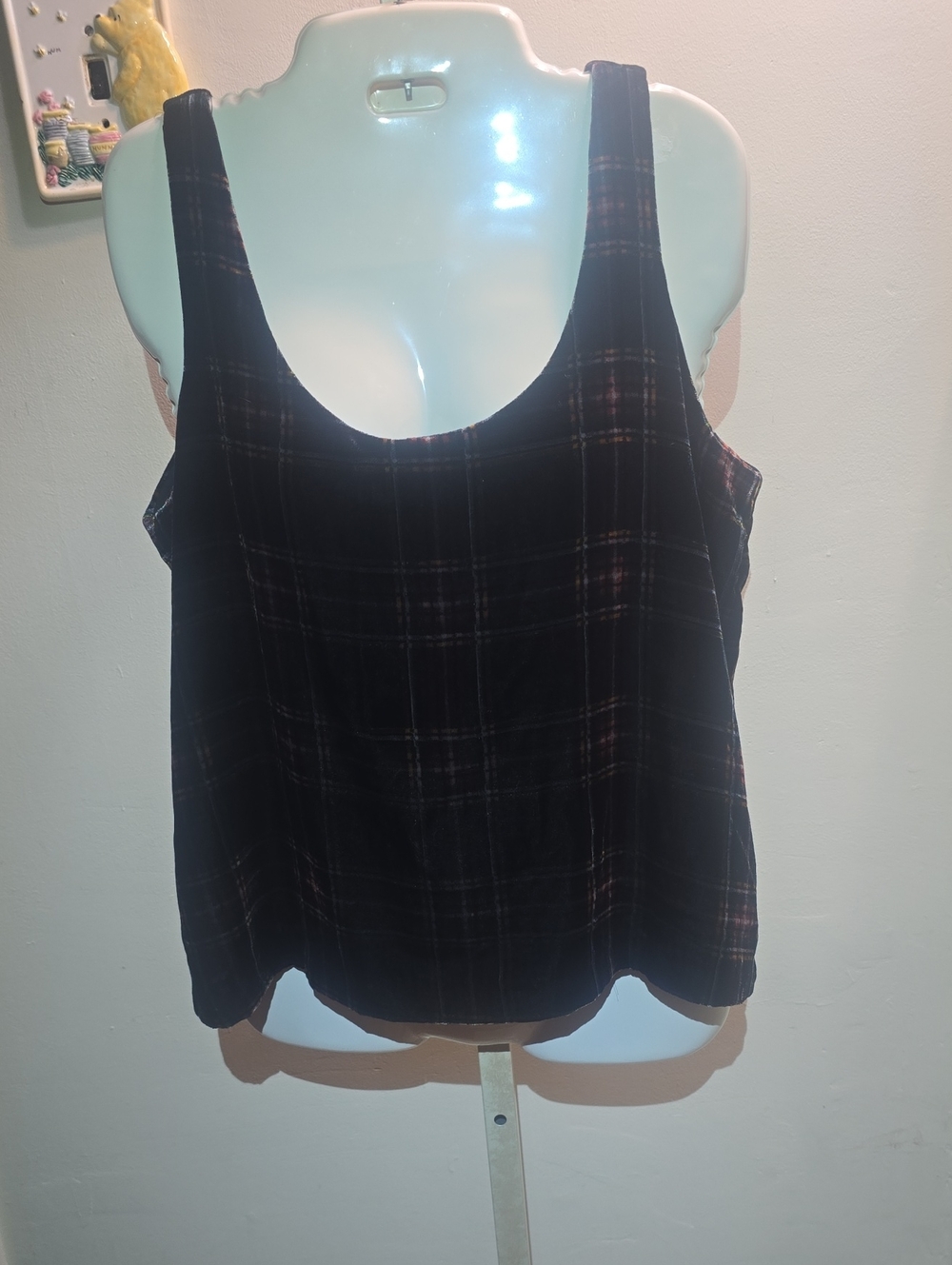 J. Crew Black Plaid Scoop Neck Tank